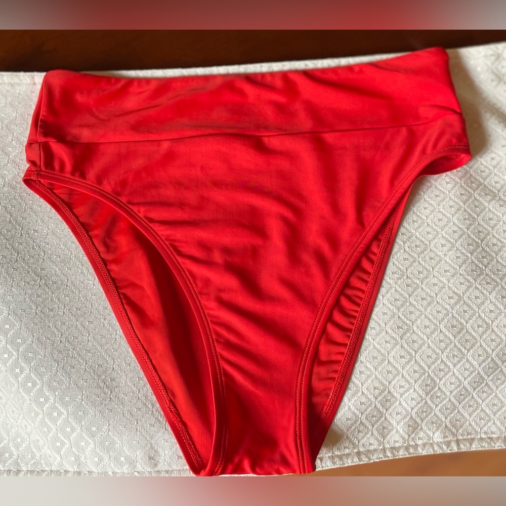 2/$20. “SALT & COVE” High Rise Tomato Red Bikini Bottoms Size M  NWOT